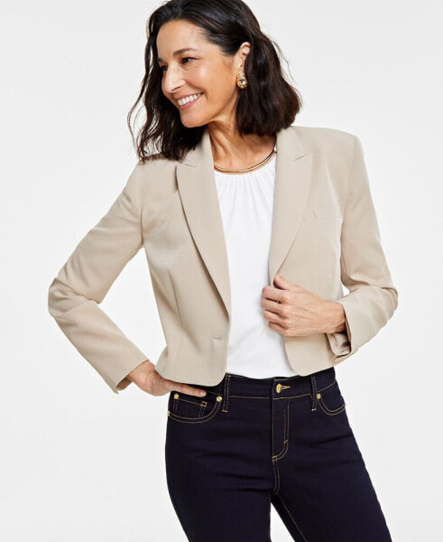 Women's Cropped Single-Button Blazer, Created for Macy's