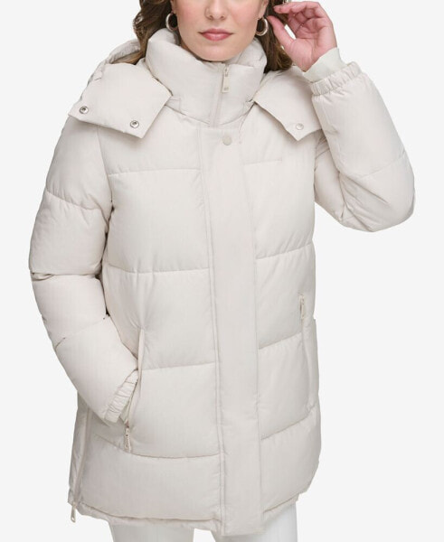 Куртка женская пуховая с капюшоном Calvin Klein Stand-Collar Puffer Coat