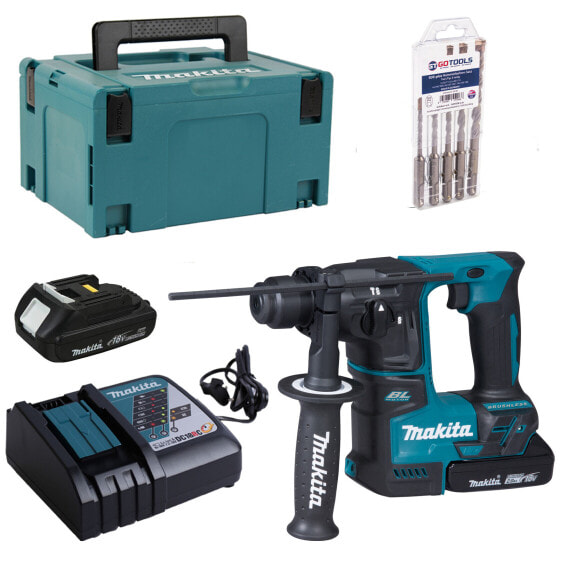 Makita Akku-Bohrhammer 18V DHR171RAJ SDS + Hammerbohrer-Set 5tlg im MAKPAC 3