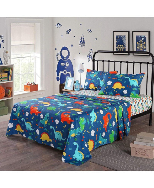 100% Girls Boys Cotton Kids Bed Sheet Set - Twin