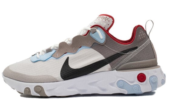 Кроссовки беговые Nike React Element 55 Бело-голубо-коричневые