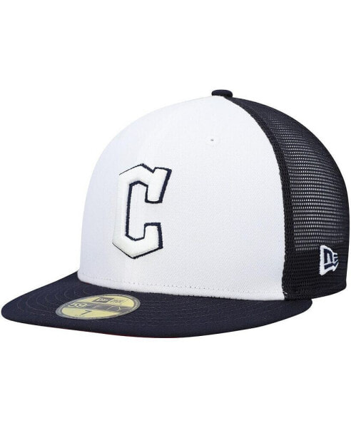 Men's Navy and White Cleveland Guardians 2023 On-Field Batting Practice 59FIFTY Fitted Hat