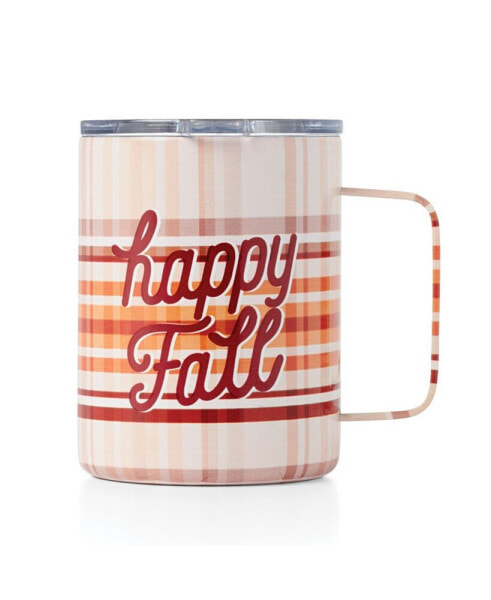 Happy Fall Plaid Insulated Coffee Mug, 16 oz