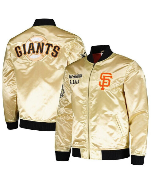 Ветровка мужская Mitchell&Ness Золотая San Francisco Giants OG 2.0 из легкого атласа с молнией