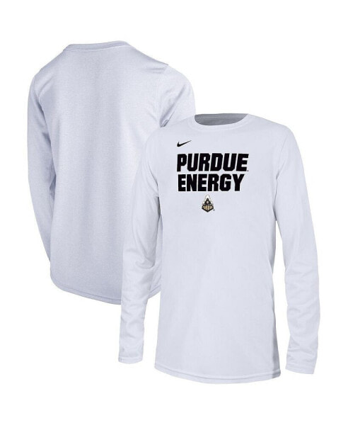 Big Boys White Purdue Boilermakers 2024 On-Court Bench Energy T-shirt