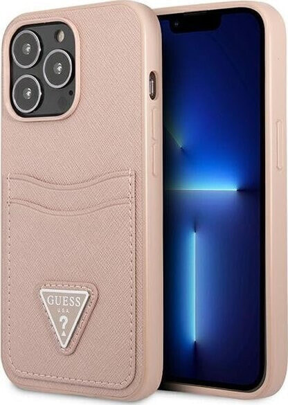 Guess Guess GUHCP13LPSATPP iPhone 13 Pro / 13 6,1" różowy/pink hardcase SaffianoTriangle Logo Cardslot