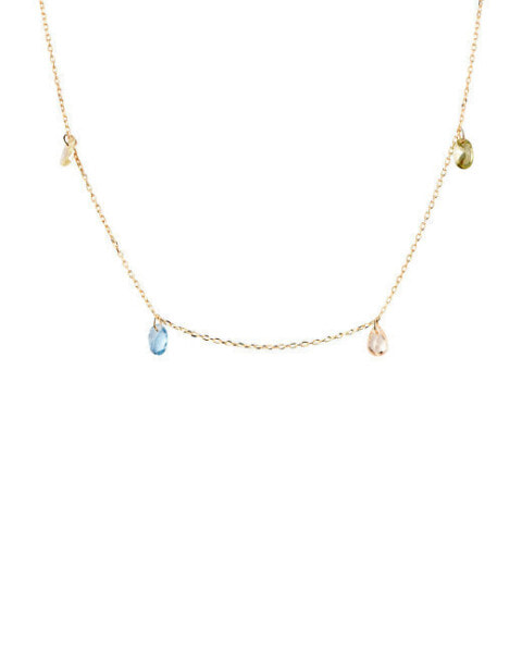 Okouzlující pozlacený náhrdelník s přívěsky RAINBOW Gold CO01-866-U