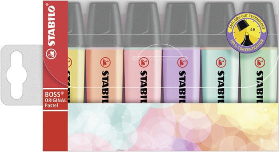 STABILO BOSS ORIGINAL - 6 pc(s) - Lilac - Mint - Peach - Pink - Turquoise - Yellow - Chisel tip - 2 mm - 5 mm - Water-based ink