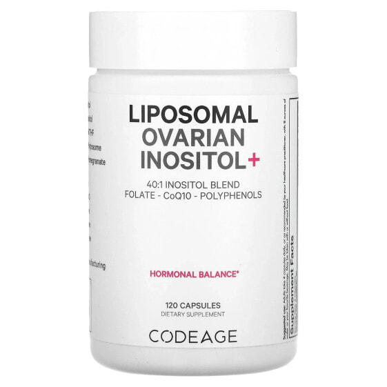Витамины для регуляции гормонального фона CodeAge Liposomal Ovarian Inositol+, 120 капсул.