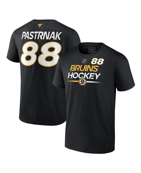 Men's David Pastrnak Black Boston Bruins Authentic Pro Prime Name and Number T-shirt
