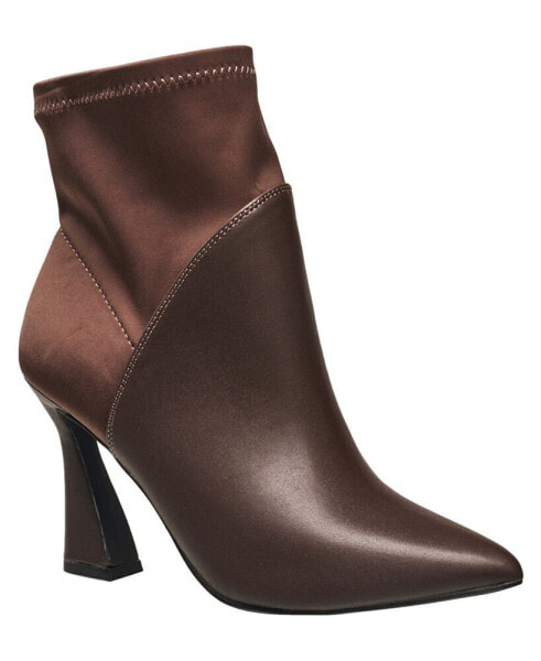 H Halston Women's Iza Two Toned Heeled Booties