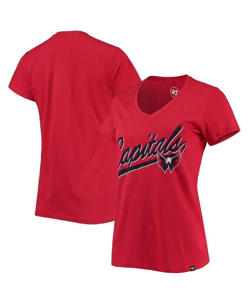 Блузка '47 Brand женская С Жареная красная Вашингтонская Цапля Скрипт Ультра Ривал V-образное футболка