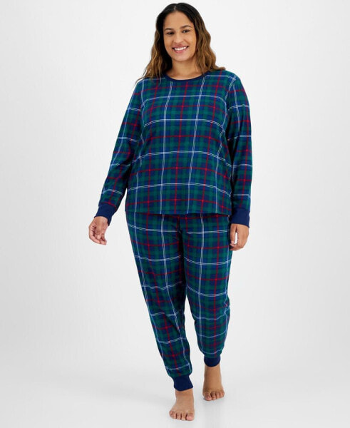 Family Pajamas Plus Size 2-Pc. Cotton Plaid Pajamas Set, Created for Macy's