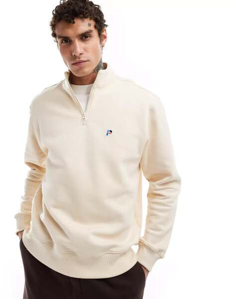 Parlez pantego quarter zip shirt in ecru