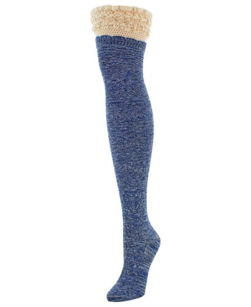 Women's Warped Crochet Over The Knee Socks