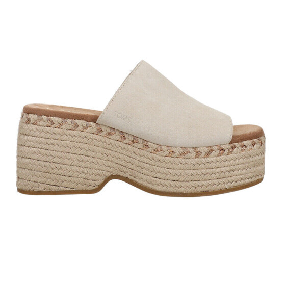 TOMS Laila Mule Platform Espadrille Womens Beige Casual Sandals 10020747T-101