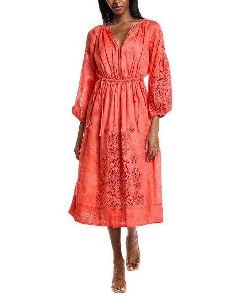 A.L.C. Capri Linen Maxi Dress Women's Orange 6