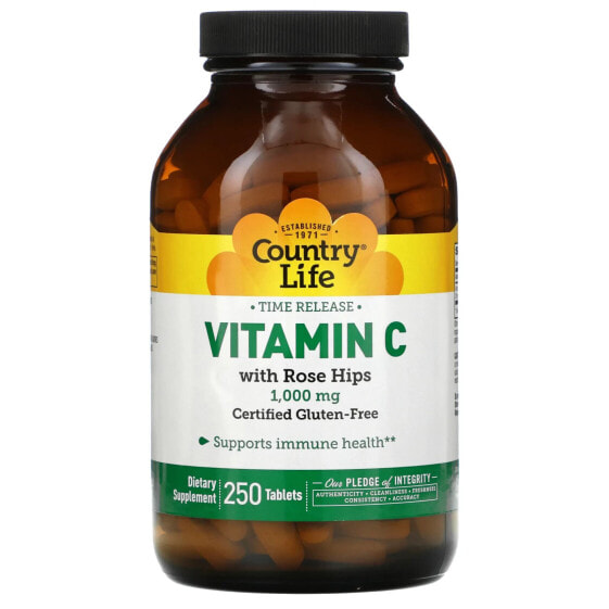 Time Release Vitamin C with Rose Hips, 1,000 mg, 250 Tablets