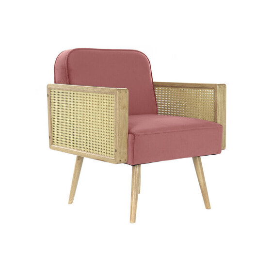 Кресло мягкое DKD Home Decor Розовое полиэстер ротанг (66 x 64 x 79 см)