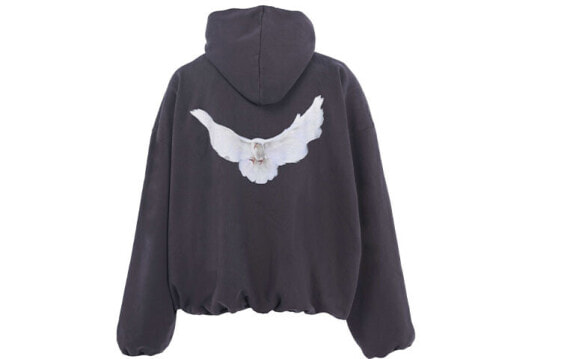 YEEZY x GAP x Balenciaga 三方联名款 Dove Hoodie Logo印花动物图案连帽套头宽松夹绒卫衣 男女同款 深灰色 / Худи YEEZY x GAP x Balenciaga Dove Hoodie Logo SS22-69