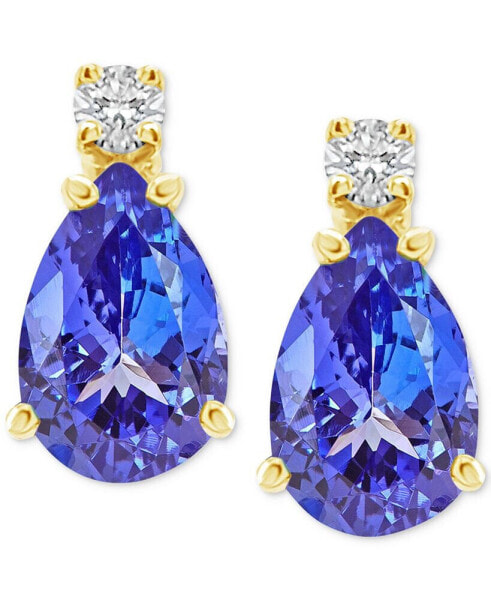 Sapphire (1 ct. t.w.) & Diamond Accent Stud Earrings in 14k Gold (Also in Emerald, Ruby, & Tanzanite)