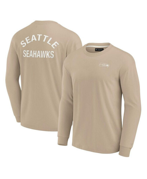 Men's and Women's Khaki Seattle Seahawks Elements Super Soft Long Sleeve T-Shirt