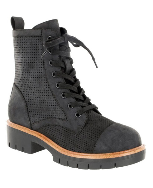 Women's Kashton Lace-Up Lug Sole Combat Booties