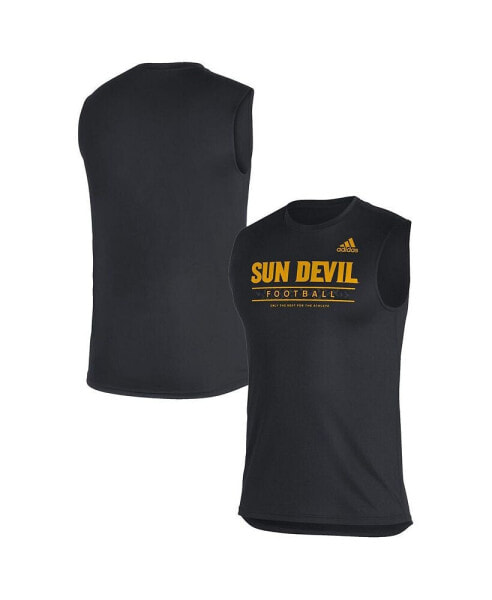 Men's Black Arizona State Sun Devils Sideline Football Locker Creator AEROREADY Sleeveless T-shirt