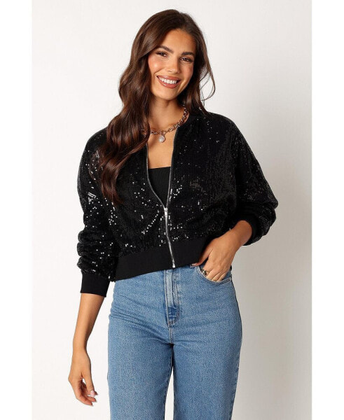 Stevie Sequin Bomber Jacket