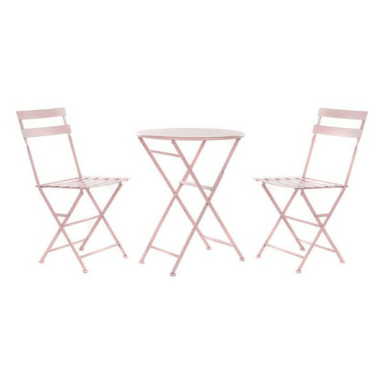 Стол и 2 стула DKD Home Decor MB-177410 Розовый 60 x 60 x 75 cm (3 pcs)