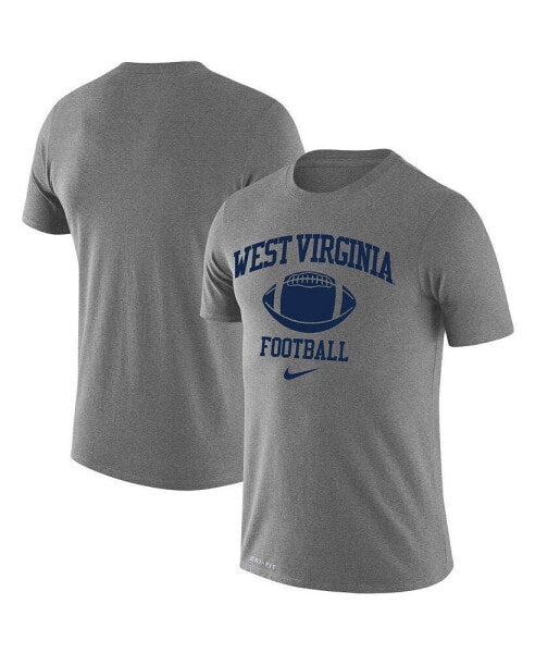 Men's Heathered Gray West Virginia Mountaineers Retro Football Lockup Legend Performance T-shirt