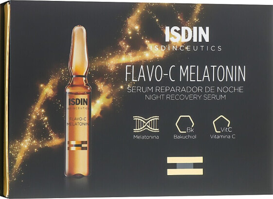 Gesichtsserum für die Nacht - Isdin Isdinceutics Flavo C Melatonin Serum Reparador De Noche 10 x 2 ml