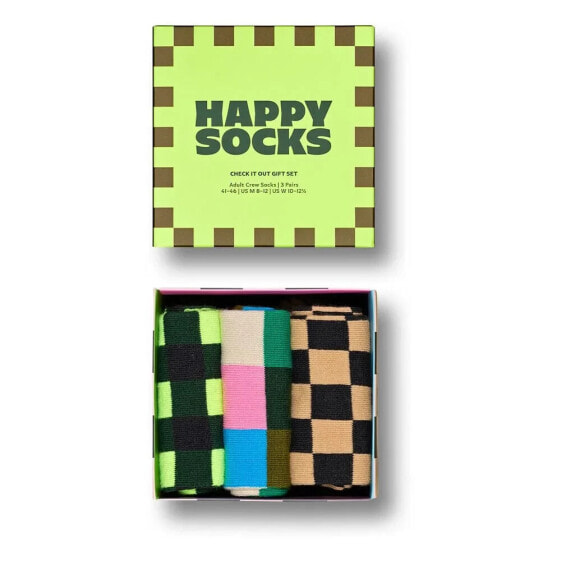 HAPPY SOCKS Check It Outs Gift Set Half long socks 3 pairs