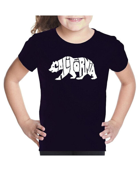 Big Girl's Word Art T-shirt - California Bear