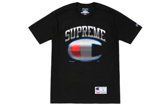 Supreme x Champion 联名款 SS19 短袖T恤 男女同款 黑色 / Футболка Supreme x Champion SS19 T SUP-SS19-10250