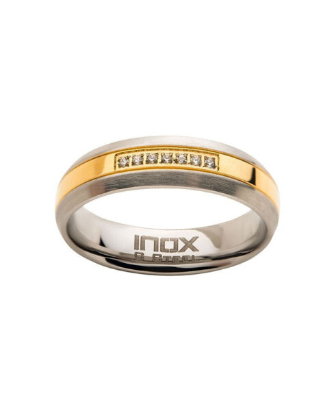 Кольцо INOX Steel Gold-Tone Diamond