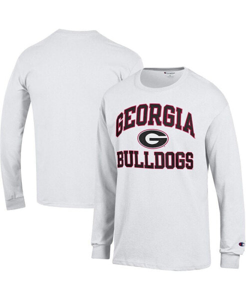 Men's White Georgia Bulldogs High Motor Long Sleeve T-shirt