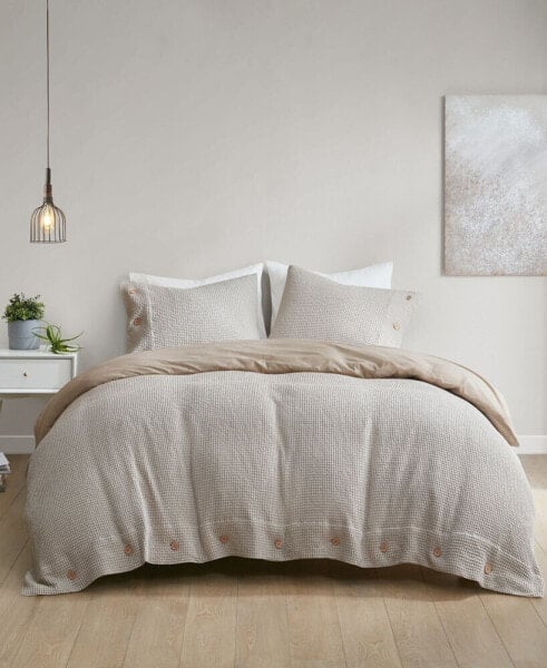 Одеяло Clean Spaces mara с вафельным плетением 3-х предметный набор на душевую комнату, Король/Калифорния Кинг