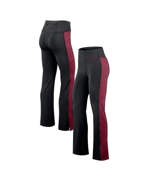 Women's Black Washington Commanders Studio Fitted Flared Leggings