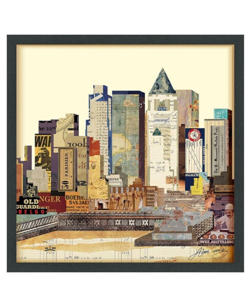 'New York City Skyline' Dimensional Collage Wall Art - 25'' x 25''