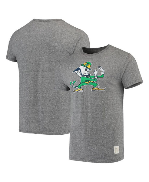 Men's Heathered Gray Notre Dame Fighting Irish Vintage-Like Tri-Blend T-shirt