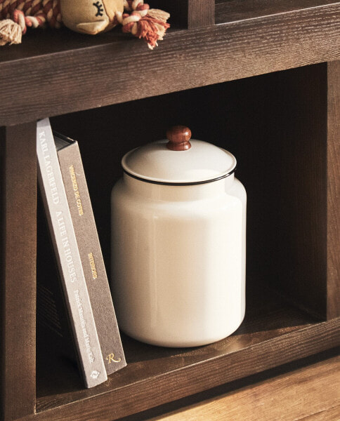 Large enamelled jar for pets treats