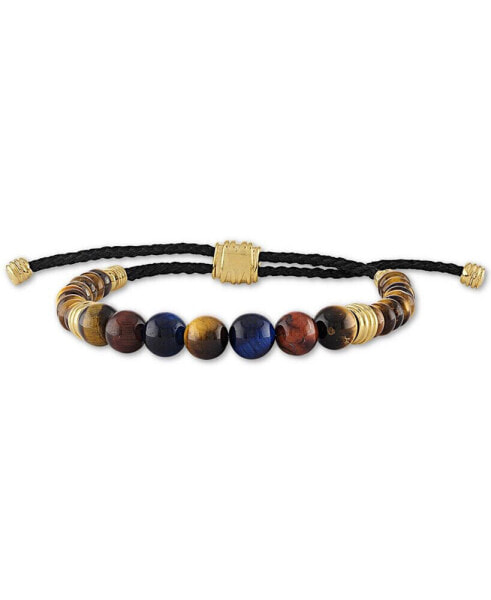 Multicolor Tiger's Eye Bead Bolo Bracelet in 14k Gold-Plated Sterling Silver, Created for Macy's