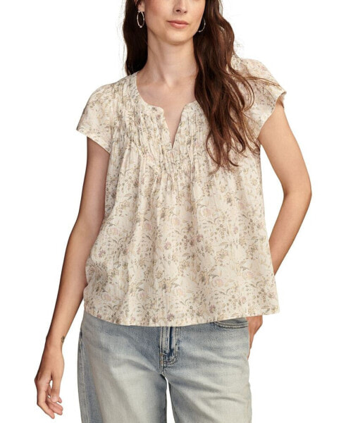 Women's Printed Smocked Top