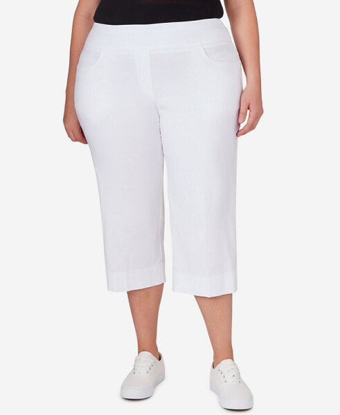 Plus Size Pull-On Silky Tech Capri Pants