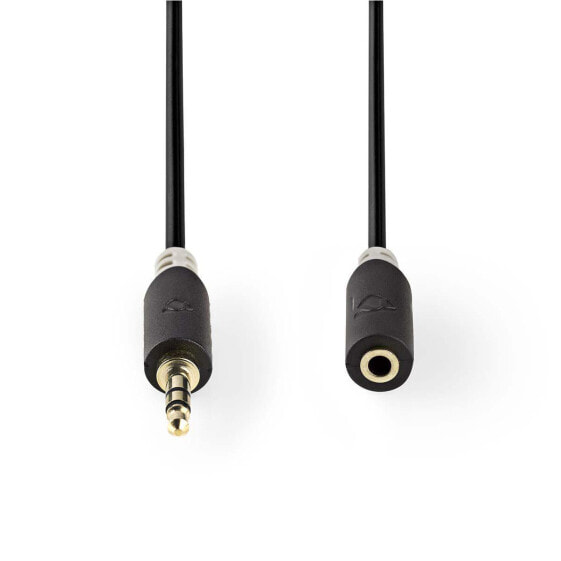 Nedis Stereo-Audiokabel 35 mm Male 35 Female Verguld 5.00 m Rond Antraciet - Cable - Audio/Multimedia