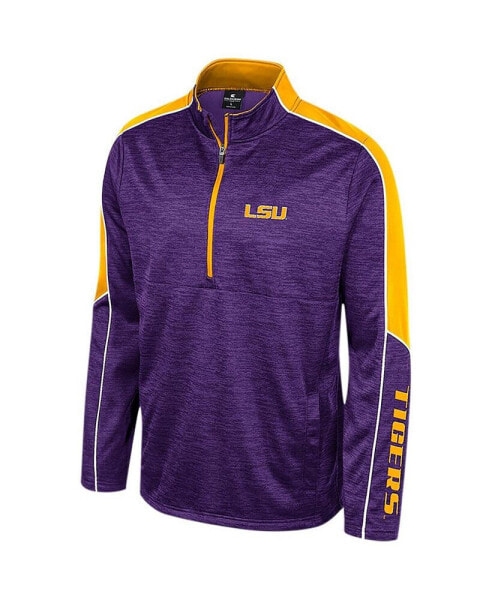 Men's Purple LSU Tigers Marled Half-Zip Jacket