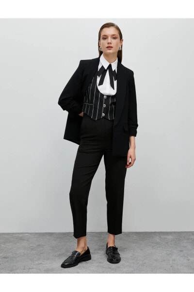 Basic Blazer Ceket Kapaklı Cepli