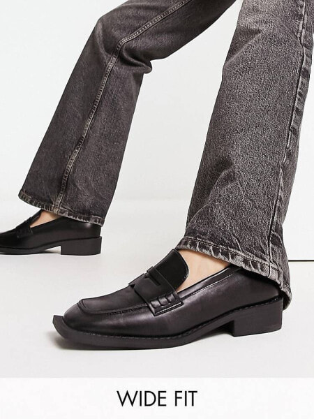 RAID Wide Fit Samantha loafers in black 