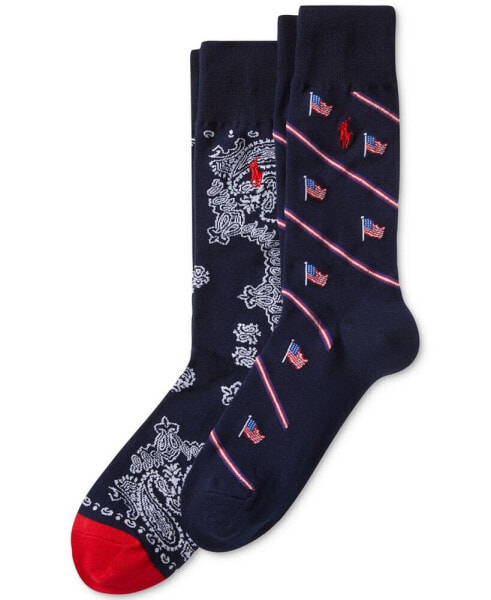 Men's 2-Pk. Americana Flag Slack Socks